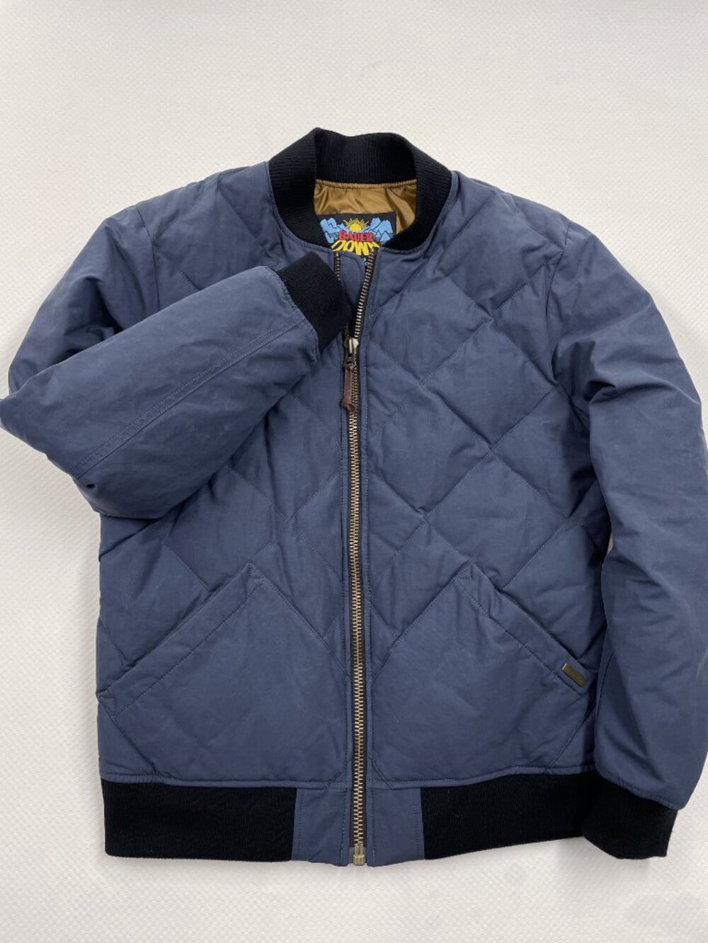 Eddie Bauer 1936 Skyliner Blue Quilted Down Bomber Winter Puffer Jacket Men’s M